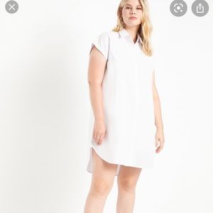 ELOQUII BRAND NEW Easy White Hemmed Shirt Dress 14